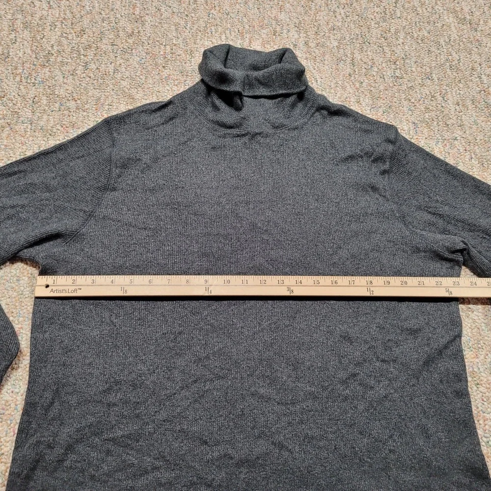 Polo Ralph Lauren Turtleneck Shirt Mens XL Gray Ribbed Cotton Long Sleeve